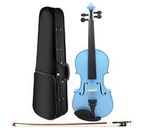 Set Para Principiante Violín Violín Azul Para Principiantes Panel De Arce Con Estuche Cuerdas Para Arco Piezas De Descanso Para Hombros Estudio De Lección De Música Adecuado 4/4(Set)
