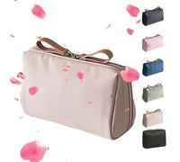 Set Patient Travel Makeup Pouch, 2024 New set patient makeup bag, multi compartment toiletry cosmetic bag, multi compartment toiletry bag, Large Capacity Waterproof Makeup Bag (L,Beige)