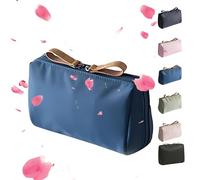 Set Patient Travel Makeup Pouch, 2024 New set patient makeup bag, multi compartment toiletry cosmetic bag, multi compartment toiletry bag, Large Capacity Waterproof Makeup Bag (S,Dark Blue)