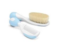 Chicco Pack Cepillo y Peine de Pelo Natural Azul 0m+