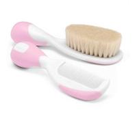 Chicco Set Cepillo Y Peine De Pelo Natural, Color Rosa