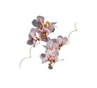 Set Pendientes Bicolores Flor Rosa Estilo Encantador, Diseño con Aguja Perforante y Clip Espiral Sin Agujero Apto para Cartílago Ceja y Labio Unisex(Unpierced ears)