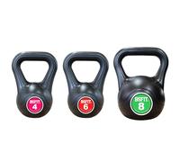 Set pesas rusas pesa, kettlebell de Hormigón y hierro con Mango Ergonómico. pesa rusa Kettlebell para Entrenamiento Muscular en casa y Gimnasio. Dumbbell (SET 4-6-8KG)