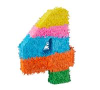 Set piñata cumpleaños número cuatro 50 cm 0,2 kg piñata número 4 piñata gigante