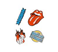 Set Pins Rolling Stones - 4 Figuras Rolling Stones, broches : Accesorio camiseta Rolling Stones | Rolling Stones Merchandising Oficial