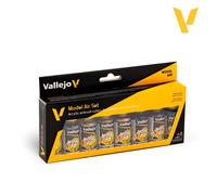 Set Pintura VALLEJO 71176 Metal Modelo Air, 8 Sombras Acero,Oro ,Cobre, I