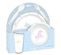 Set Platos Y Cubiertos SAFTA PREESCOLAR Unicornio Blanco