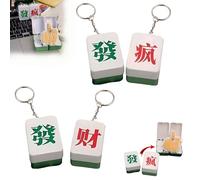 Set portachiavi magnetico a Forma di dito Medio con tessere Mahjong,Divertente scatola Regalo a Sorpresa con dito Medio,Regalo di Compleanno di Natale per Amici (Rich+Crazy)
