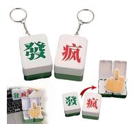 Set portachiavi magnetico a Forma di dito Medio con tessere Mahjong,Divertente scatola Regalo a Sorpresa con dito Medio,Regalo di Compleanno di Natale per Amici (Crazy)