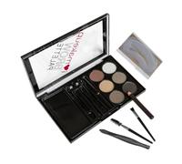 Set Portátil de Sombras en Polvo para Cejas, Abs, Natural | Textura Delicada, Ligero y Compacto, para Maquillaje Profesional