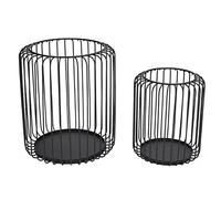 Set Portavelas Jaula de Hierro, Diseño Moderno Cilíndrico en Negro Mate, Decoración Versátil para Hogar y Eventos - Estilo Único, Metal Resistente, Ideal para Cafés y Mesas de