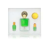 Set Prestige Complet de Ayat Perfumes Colección Musk - Eau de Parfum 50 ml, Moschus 5 ml, Aceites de Perfume 12 ml y Crema de 18 g - Fragancia Dubai (CMusk Pistacho)