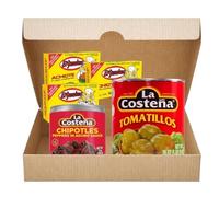 Set Productos Mexicanos: Pasta de achiote El Yucateco (3 x 100 g), Chipotles La Costeña (1 x 199 g), Tomatillos (1 x 794 g) - Pack de 5
