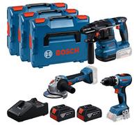 Set profesional 18V, GBH 18V-22 + GSR 18V-65 + GWS 18V-8 Professional, Kit de herramientas azul