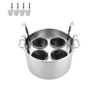 Set profesional multifunción de pasta de acero inoxidable con coladores 3/4/5 agujeros, vaporera, tapa y olla base para cocinar fideos y macarrones (4 holes,A)