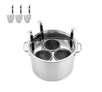 Set profesional multifunción de pasta de acero inoxidable con coladores 3/4/5 agujeros, vaporera, tapa y olla base para cocinar fideos y macarrones (3 holes,A)