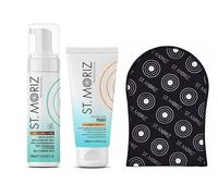 Set profesional St. Moriz: mousse 200 ml + primer 200 ml + guante aplicador 1 ud. (Express)