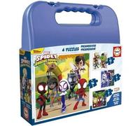 Set progresivo de 4 puzzles en maleta Spidey y sus increíbles amigos ㅤ