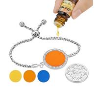Set Pulsera Aromaterapia Mujer + Aceite Citrus Dream - Difusor Flor de Loto | Regalo Original Bienestar | Aroma Limón y Naranja | Discos Multicolor | Ideal Relax y Meditación
