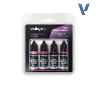 Vallejo Pintura True Metallic Metal Amethyst Purple Set de 4 Colores para Pintura de Metales, Incluye BASE, LIGHT, SHADE y AIRBRUSH, Sistema BSL, Resultados Consistentes