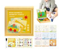 Set Puzzle Patrones Magnético Madera - Juguete Educativo Tangram con Bloques Geométricos De Colores | Formas 225 Piezas para Desarrollo Cognitivo Infantil Y Juego Creativo