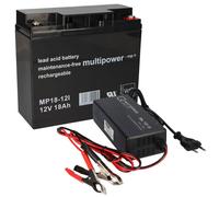 Set Q-Baterías BL 12-3 Cargador 3A + Multipower MP18-12 Batería Bleigel