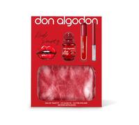 Set Red Party Don Algodón Mujer Mini Incluye la fragancia Red Party 30 ml, un 3D Lipgloss rojo, un eyeliner glitter y un neceser metalizado.