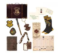 Set Regalo Coleccionista Harry Potter Unisex - Pack 9 Piezas Licencia Oficial Hogwarts (Maleta, Calcetines, Varita, Llavero, Parche, Cuaderno y Papelería), Idea Regalo Invierno y Navidad, Talla Única