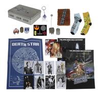 Set Regalo Coleccionista Star Wars Unisex Talla Única - Caja Metálica con Licencia Oficial, Calcetines y Accesorios (Llavero R2-D2, Pins y Chapas), Póster Death Star y Postales, Regalo para Fans
