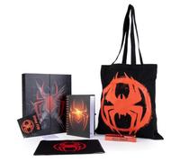 Set Regalo de Escritorio Spider-Man Miles Morales para Niño y Adolescente - Pack Papelería Licencia Oficial con Bolsa Tote Negra, Cuaderno Espiral y Estuche, Ideal para Colegio y Regalo