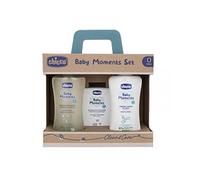Chicco Baby Moments Set (Baño Delicado 200 ml, Crema Corporal 200 ml, Agua de Colonia 100 ml)