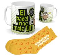 Set regalo personalizado para aficionados al padel | Taza El padel me mola un huevo + Calcetines sorpresa | Regalo deporte, divertido y original para cumpleaños, navidad…
