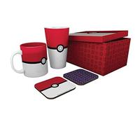 Set Regalo Pokémon Pokeball Taza 285 Ml + Vaso Xl 500 Ml + 2 Posavasos + Caja Contenedora