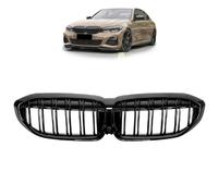Set Rejilla Frontal Doble Compatible BMW 3er G20 G21 Negro Brillante Sport
