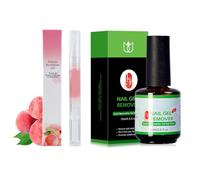 Set Removedor Esmalte Permanente de Uñas De Gel, Aceite Cuticulas Uñas, para Uñas, Elimina Fácil y Rápidamente el Esmalte en 3-5 Minutos, No Daña las Uñas, Apto para Todo Tipo de Uñas