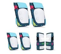 Set Rodilleras Coderas y Muñequeras Set de Protección Infantil para Patinaje Ciclismo Monopatín Bicicleta Skate Juego de 6 Protectores de Rodillos para 3-8 Niño, Niña