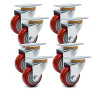 Set Rotelle - Ruote Girevoli silenziose in Poliuretano Antitraccia, Alta Portata, Anti-Corrosione, Rotazione 360°, Ideali per Carrelli, Scaffali, Banchi da lavoro,Attrezzature (75 mm, 8)