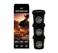 Set Rub BBQ para Carne de Res Bembo - 3 Mezclas Premium (Best Beef 61, Cowboy 87, Buffalo 54) - Especias para Steak, Hamburguesas y Parrilla - Tarros Anti Luz y Anti Oxidación