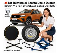 Set Rueda de Galleta Dacia Duster 2024 17" 5 Agujeros Cric Llave Bolsa DOT2025