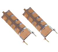 Set salmón a la llama 2 tablones madera 45x15 cm soportes INOX