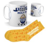 Set ser del Alavés | Taza ser del alavés mola un huevo + Calcetines Sorpresa | Regalo Original y Divertido para Hombre o Mujer | Cumpleaños, Navidad, Aficionados y Celebraciones Futboleras