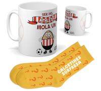 Set ser del Athletic | Taza ser del athletic mola un huevo + Calcetines Sorpresa | Regalo Original y Divertido para Hombre o Mujer | Cumpleaños, Navidad, Forofos, Familiares, Peñas y Regalos de Fútbol