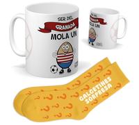 Set ser del Granada | Taza ser del granada mola un huevo + Calcetines Sorpresa | Regalo Original y Divertido para Hombre o Mujer | Cumpleaños, Navidad, Hinchas, Familiares y Fiestas de Fútbol