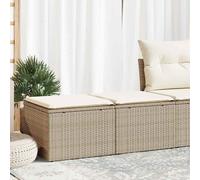 Set sofás jardín y cojines 2 pzas ratán sintético acacia beige