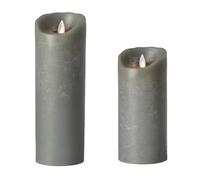 Set SOMPEX - Vela LED de cera (gris 8 x 23 cm con mando a distancia