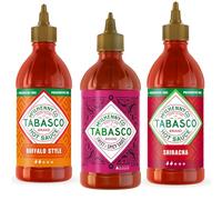 Set TABASCO Squeeze Buffalo, Sriracha & Dulce y Picante, 3 x 256 ml - 3 Salsas Picantes Diferentes para Dosificar, Sin Gluten ni Conservantes
