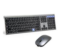 Set tastiera e mouse wireless - BLUESTORK - AZERTY - Metallo - Silenzioso - Tasti a forbice