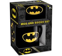 Pyramid International Juego de taza y calcetín Batman - logo icónico, calcetines duraderos para fans