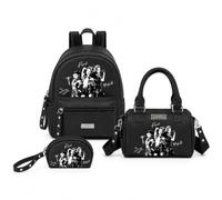 Set Teen Mini Mochila, Bolso y Monedero Polipiel K-Pop Demon Hunters Spirit | Detalle para fans adolescentes, mini mochila, bolso y monedero para instituto y finde, licencia oficial K-Pop Demon Hunters