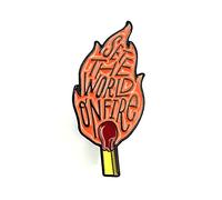 Set The World On Fire Flame Match - Pin de esmalte de metal naranja, Metal
